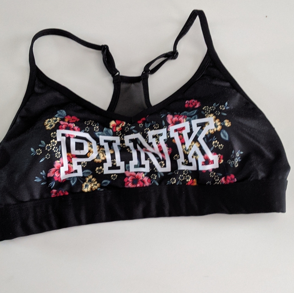 Pink sports bra